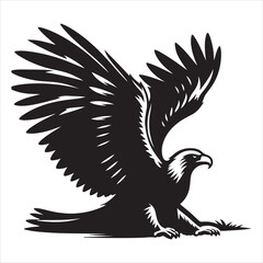 Obraz premium siting eagle Silhouette Vector Art, and Graphic, vector black color silhouette 