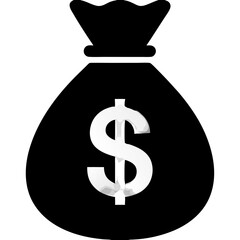 Minimalistic black background featuring a reflective silver dollar sign symbol perfect for