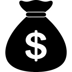 Simple white dollar sign on black background symbolizing finance or currency