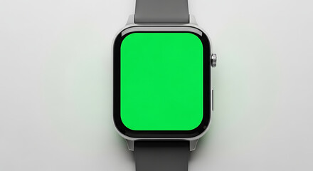Sleek Smartwatch with Vibrant Green Screen Mockup