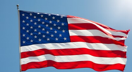 U.S. Independence Day – 4th of July Celebration with American Flag in Motion Symbolizing Freedom, Patriotism, and National Pride