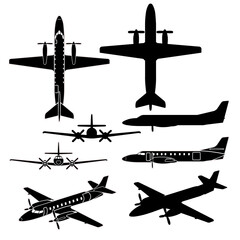 Vector illustration of  small pax airplane for laser and vinyl cut