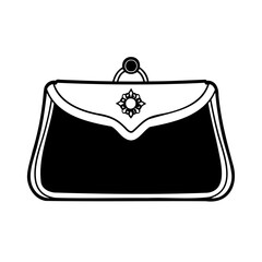 vector illustration of a hand bag