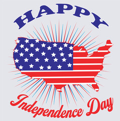 USA Independence Day t shirt design silhouette vector art illustration, 4th of July independence day