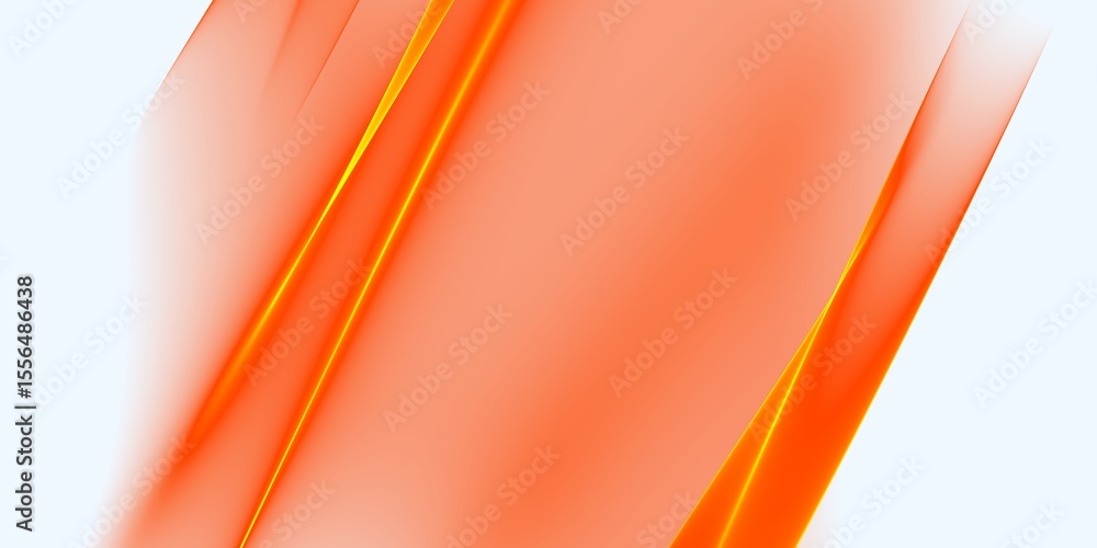 Poster illustration of bright orange lines flow dynamically across a soft peach background in this abstract
