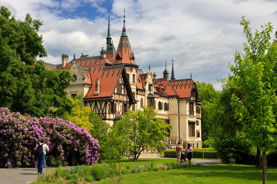 Beautiful historic castle Le&scaron;n&aacute; in the area of ​​the zoo near Zl&iacute;n Le&scaron;n&aacute;