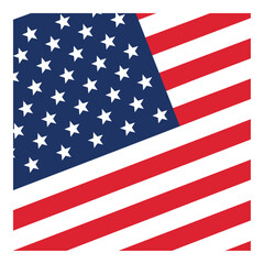 American Flag Section with White Stars on Blue and Red Stripes - USA Patriotic Symbol