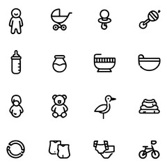 Adorable Baby Icons  A Collection of Cute Line Art Graphics for Parents, Blogs, and Websites. Perfect for digital projects, websites, apps, and more!