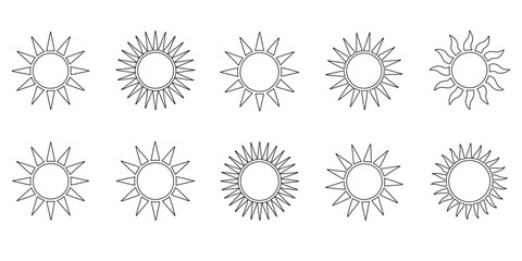Ten Unique Sunburst Designs Free Vector Illustrations for Your Creative Projects. Perfect for logos, backgrounds, and more!
