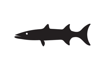 Barracuda fish silhouette