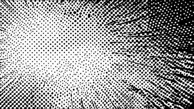 black and white halftone dotted background Stop motion animation loop