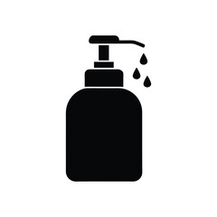 Hand sanitizer bottle vector silhouette art illustration