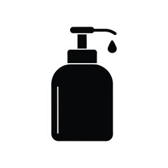 Hand sanitizer bottle vector silhouette illustration