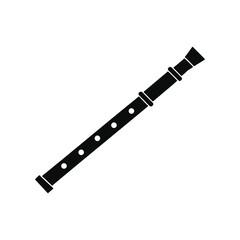Silhouette bamboo flute vector illustration