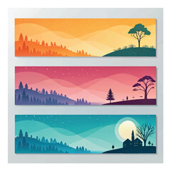 Set of horizontal abstract web banner design template background gradients color. Suitable for web ads. Vector illustration with Space to add