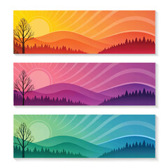 Set of horizontal abstract web banner design template background gradients color. Suitable for web ads. Vector illustration with Space to add