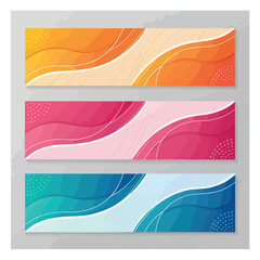 Set of horizontal abstract web banner design template background gradients color. Suitable for web ads. Vector illustration with Space to add