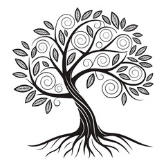 Fototapeta premium vector tree with floral elements