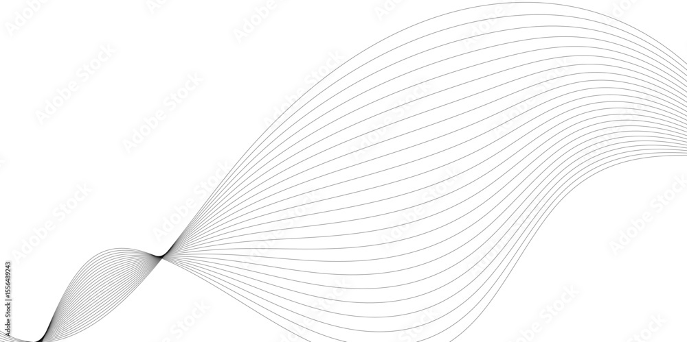 Poster abstract wavy grey blend liens technology abstract lines on transparent background. digital frequenc