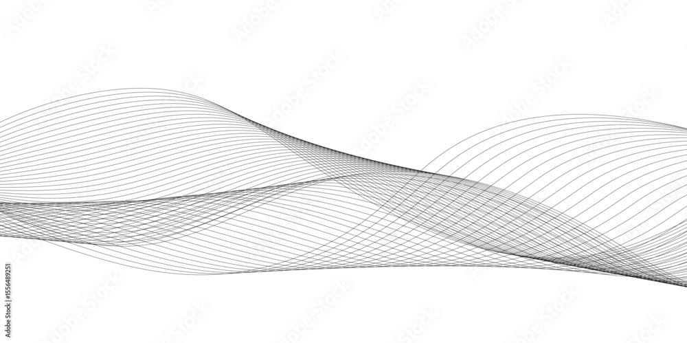 Poster abstract wavy grey blend liens technology abstract lines on transparent background. digital frequenc