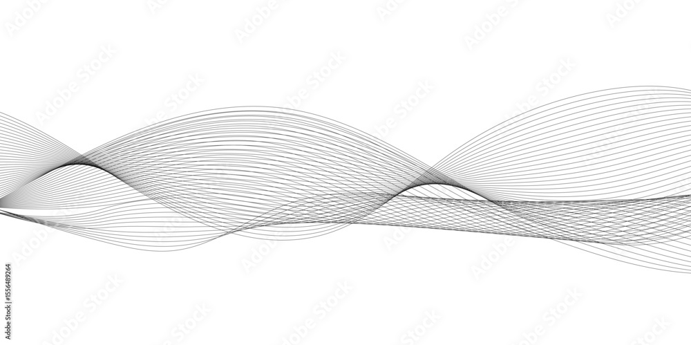 Poster abstract wavy grey blend liens technology abstract lines on transparent background. digital frequenc