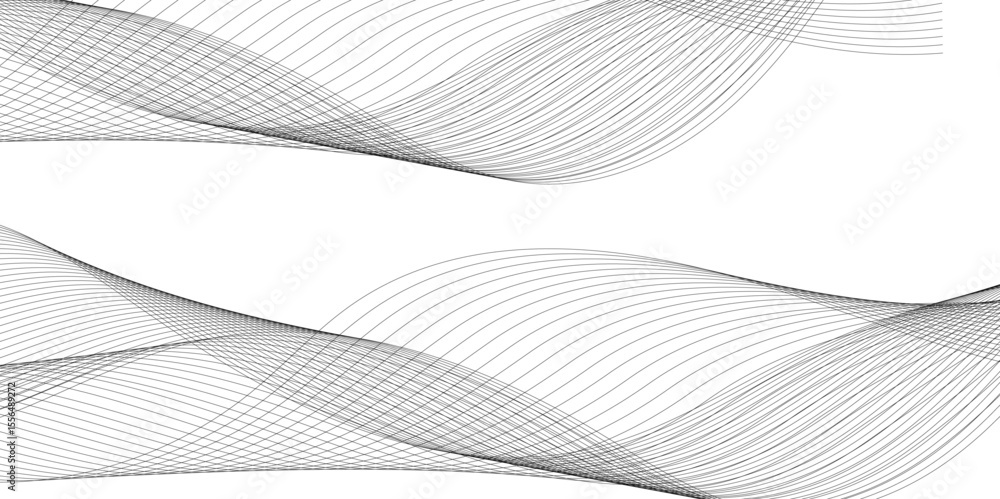 Poster abstract wavy grey blend liens technology abstract lines on transparent background. digital frequenc