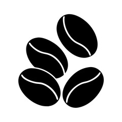 Fototapeta premium Black Solid Coffee Beans Icon, Roasted Seed, Beverage Ingredient Symbol