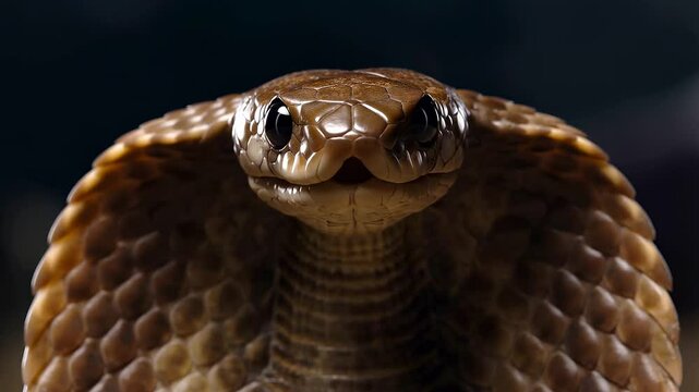 Indian Cobra Snake Threatening with Hood Expanded