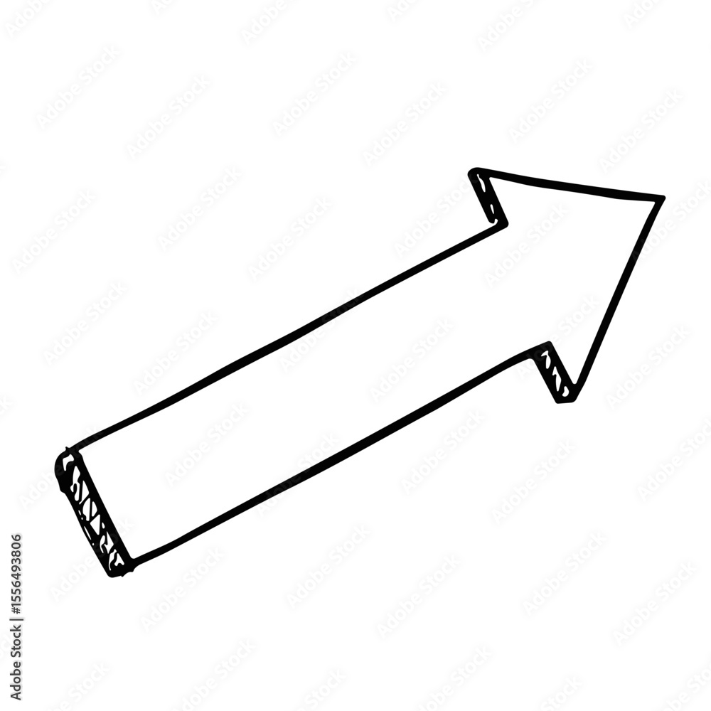 Aufkleber doodle sketch vector icon of a simple arrow for direction and navigation concepts
