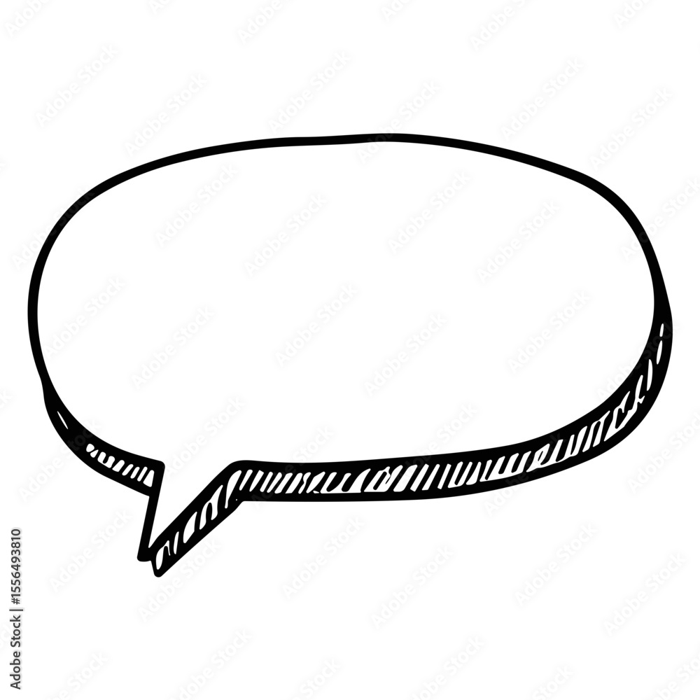 Aufkleber doodle sketch vector icon of a speech bubble for dialogue and communication concepts