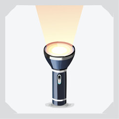 A flashlight with a focused beam in darkness
