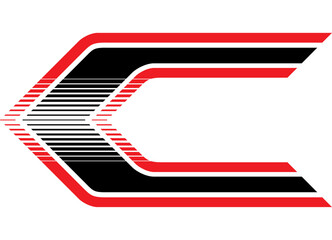 Arrow. Red and black striped vector pattern for car body, boat, motorcycle, sportswear, toy, Sports design element. Racing stripe. thin lines. Speed.