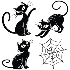 Adorable Black Cat Vector Set – Perfect for Print & Web