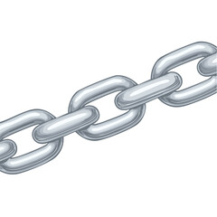 Obraz premium Isolated Silver Metallic Chain Link on Black Background Connecting Objects Together