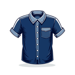 Naklejka premium Casual Short Sleeve Blue Shirt with Pocket Fashion Apparel Single Item Illustration