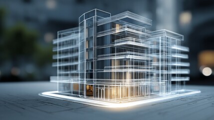 A modern architectural blueprint showcasing innovative building design.