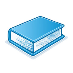 Illustrated Light Blue Book Closed for Reading and Learning Resource in Education Vector Design