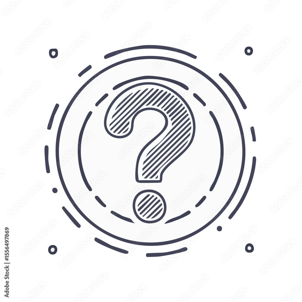 Poster question mark design icon in round frame concept illustration design element