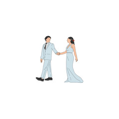Wedding couple silhouette