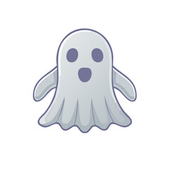 Obraz premium Cartoon Ghost with a Surprised Expression for Halloween Holiday Themed Designs