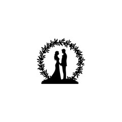 Wedding couple silhouette