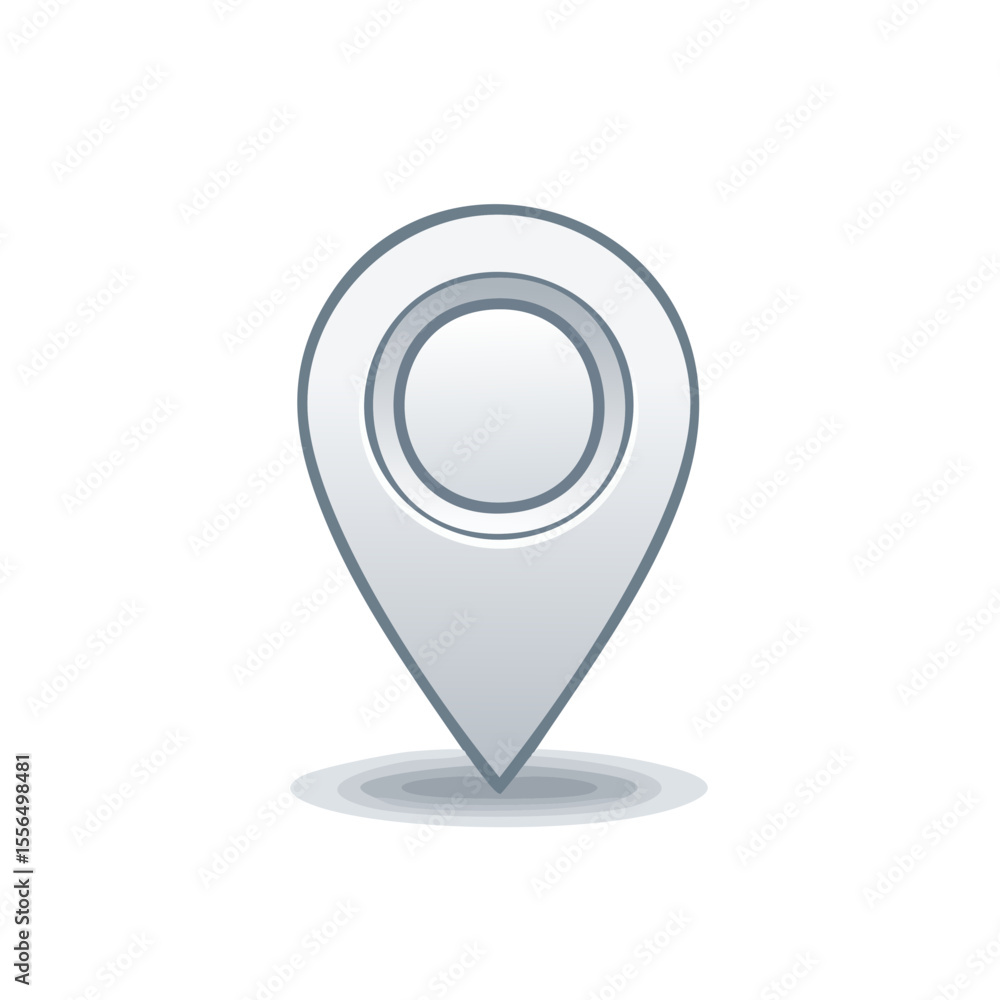 Poster simple gray map marker isolated on black background for navigation and location concepts emphasizing