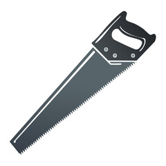 Obraz premium Hand Saw Illustration with Dark Handle and Metal Blade for Woodworking or Construction