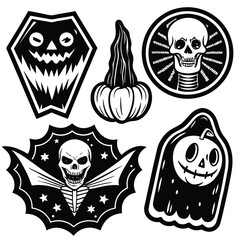 Black Gothic vector illustration of a human skull and crossbones symbol perfect for Halloween, tattoo designs, or danger icons