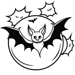 Cute cartoon fox and cat animal illustration with a funny fish