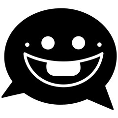 Chat with Emoji vector icon on white background