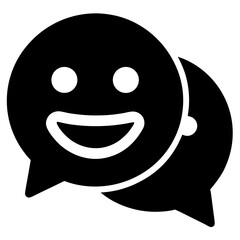 Chat with Emoji vector icon on white background