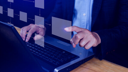 Business process and data management organigram, Design workflow automation with flowcharts, model...