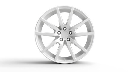 Obraz premium White Alloy Wheel: Sleek design with multi-spoke pattern. Ideal for upgrading vehicle aesthetics and performance. Upgrade your ride with this stylish wheel.