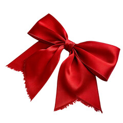 Bright red bow isolated on white background